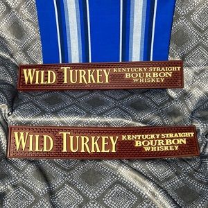 Wild Turkey Rubber Bar Mat lot of 2 Bundled Kentucky Straight Bourbon Whiskey